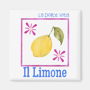 Aimant La Dolce Vita Il Limone Tee Italien Lemon Retro Su