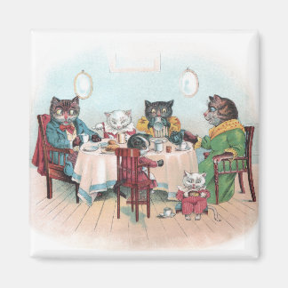 Aimant La famille Cat s'assoit au petit-déjeuner