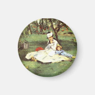 Aimant La famille Monet dans son jardin Edouard Manet