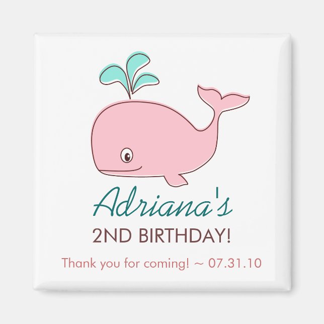 Aimant La Fête des amants de baleine rose est favorable (Devant)