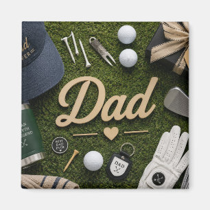 Aimant La fête des pères pour papa golfeur 