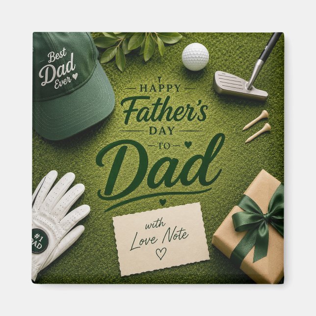 Aimant La fête des pères pour papa golfeur  (Devant)