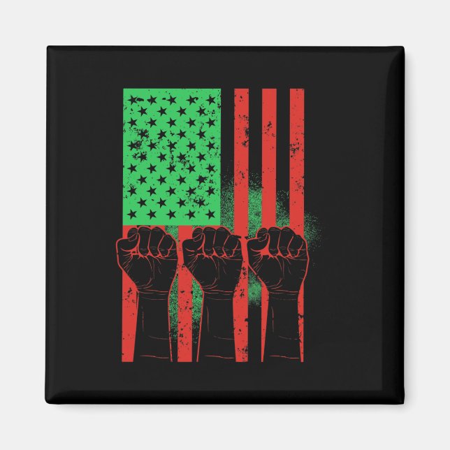 Aimant La Fierté du drapeau noir afro-américain du 19ème  (Devant)