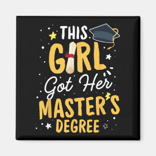 Aimant La Fille A Obtenu Sa Maîtrise Diplôme Diplôme Le M