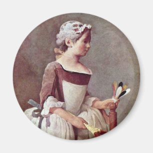 Aimant La fille avec le volant par Chardin Jean-Bapt