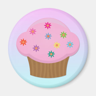 Aimant La fleur arrose l'aimant de petit gâteau
