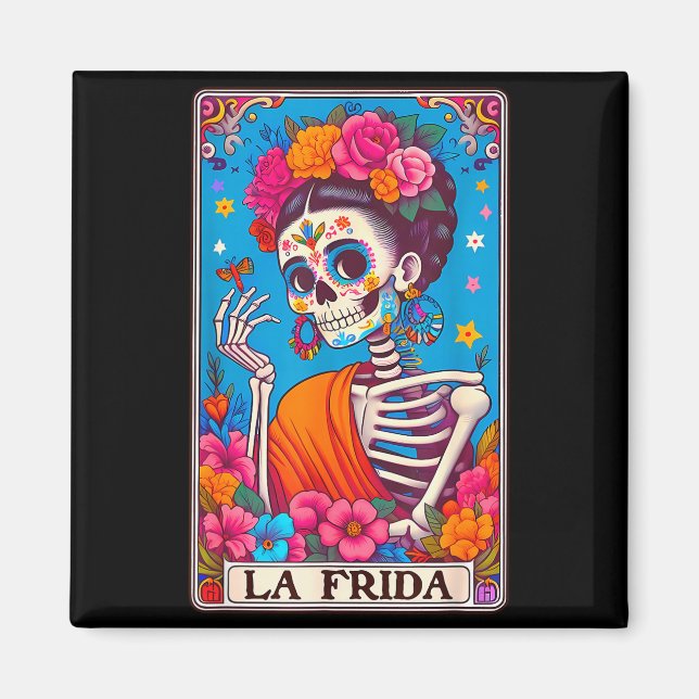 Aimant La Frida Jour Des Morts Halloween  (Devant)