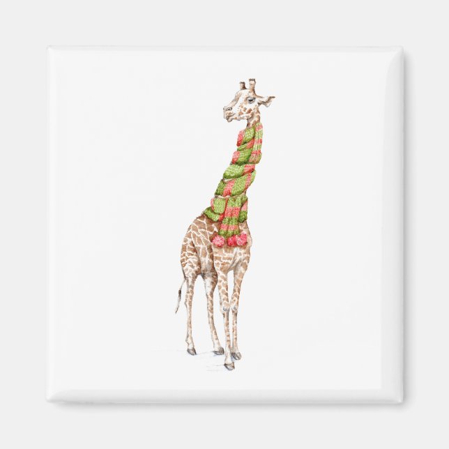 Aimant La girafe dans une écharpe (Devant)