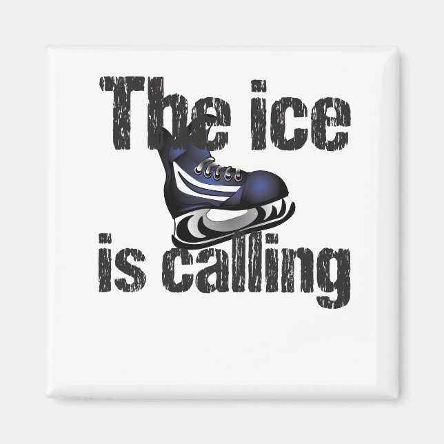 Aimant La glace appelle le hockey (Devant)