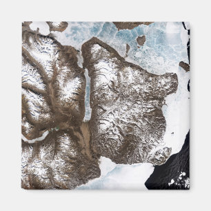 Aimant La glace de mer raye le rivage dans Greenlan