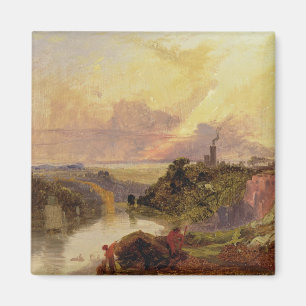 Aimant La gorge d'Avon au coucher du soleil (huile sur le