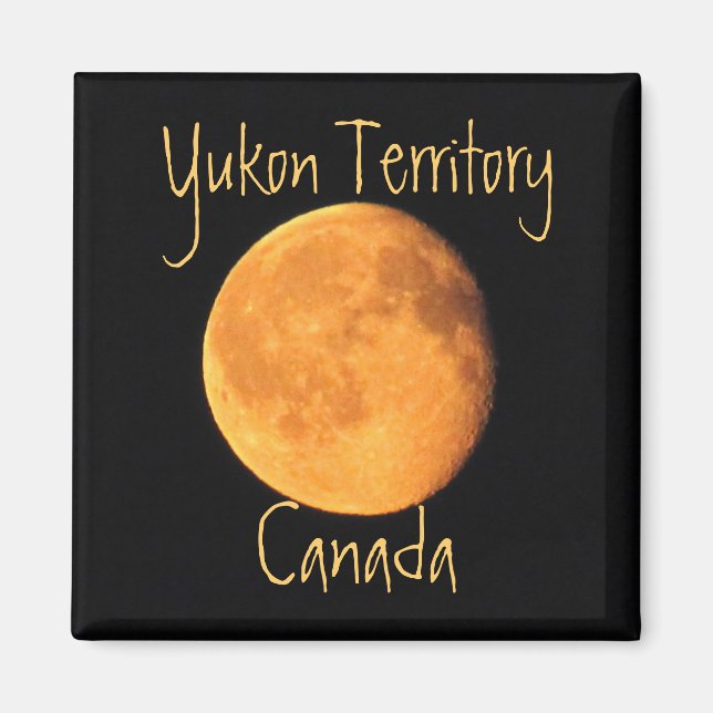 Aimant La Grande Lune Jaune; Territoire du Yukon, Canada (Devant)