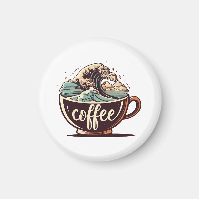 Aimant La Grande Vague De Café (Devant)