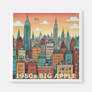 Aimant La Grosse Apple New York City 1950 Imagination