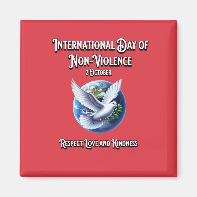 Aimant La Journée internationale de la non-violence. Resp (Devant)