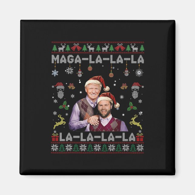 Aimant La La Donald Trump Potus 47 Swea de Noël laid (Devant)
