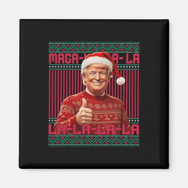 Aimant La La Donald Trump Potus 47 Swea de Noël laid (Devant)