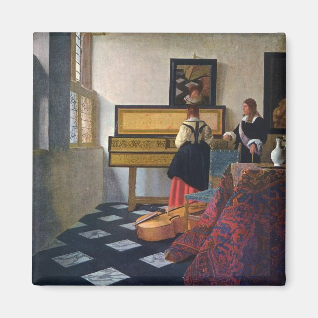 Aimant La leçon de musique de Johannes Vermeer (vers 1663 (Devant)