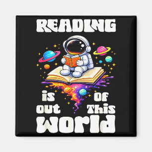 Aimant La lecture amusante est hors de ce monde, espace m