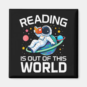 Aimant La lecture est hors de ce monde astronaute spatial