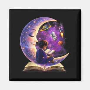 Aimant La lecture est hors de ce monde lecture de la lune