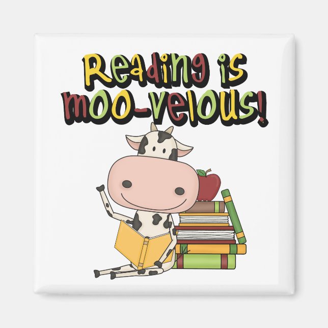 Aimant La lecture est MOO-velous (Devant)