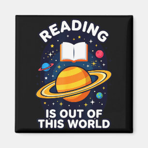 Aimant La lecture est un astronaute spatial hors de ce mo