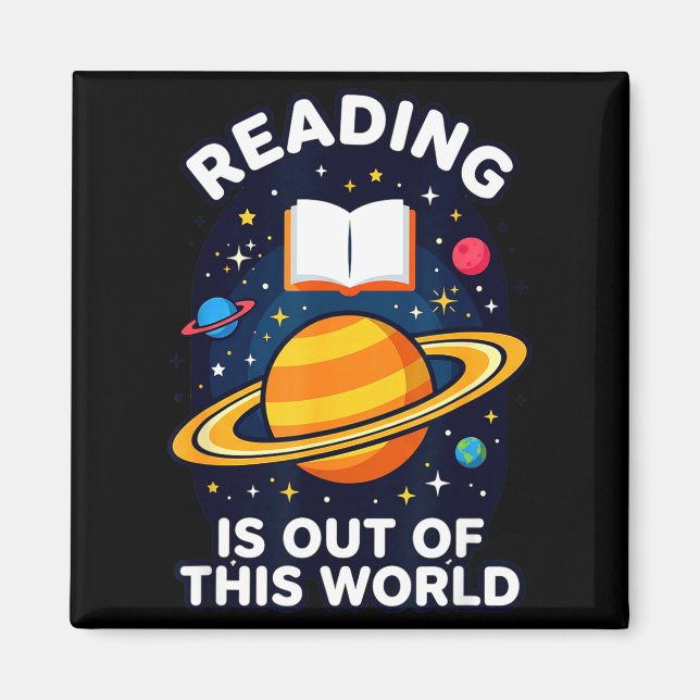 Aimant La lecture est un astronaute spatial hors de ce mo (Devant)