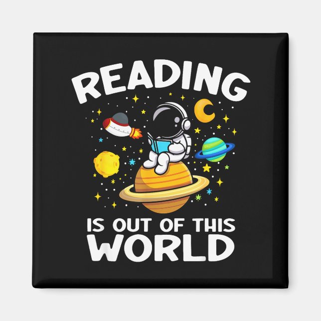 Aimant La lecture est un livre d'espace drôle hors de ce  (Devant)