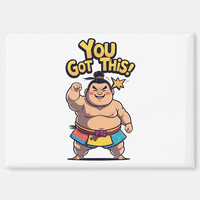 Aimant La lutteuse de Sumo avec la motivation "Vous avez  (Recto)