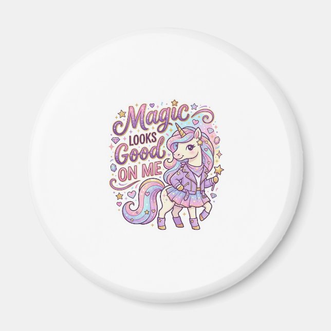 Aimant La magie de la licorne me va bien Graphisme Whit (Devant)