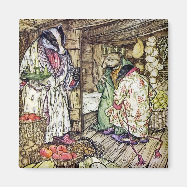 Aimant « La maison du blaireau » par Arthur Rackham (Devant)