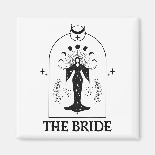Aimant La Mariée Coven Sorcière Gothique Bachelorette Cor (Devant)