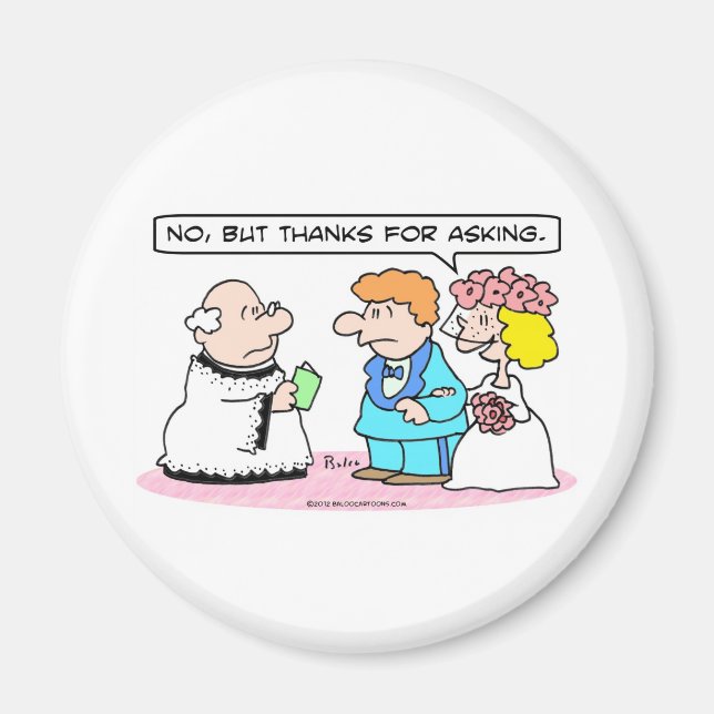 Aimant La mariée mariage dit "Non". (Devant)