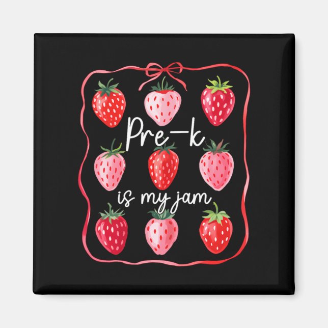 Aimant La maternelle est ma passion Fraise Fruit Enseigna (Devant)