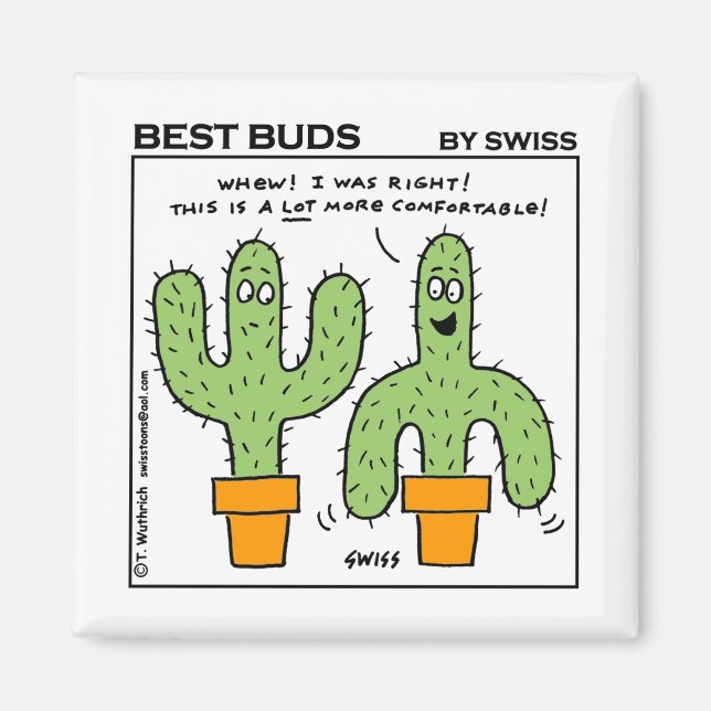 Aimant La meilleure bande dessinée de bourgeons de cactus (Devant)