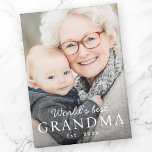 Aimant La meilleure grand-mère du monde photo de l'année<br><div class="desc">Aimant frigo vertical avec votre photo personnalisée et le texte "Meilleure grand-mère du monde" avec l'année personnalisée ou autre texte ci-dessous.</div>