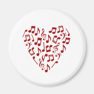 Aimant La musique note l'aimant de coeur (rouge)
