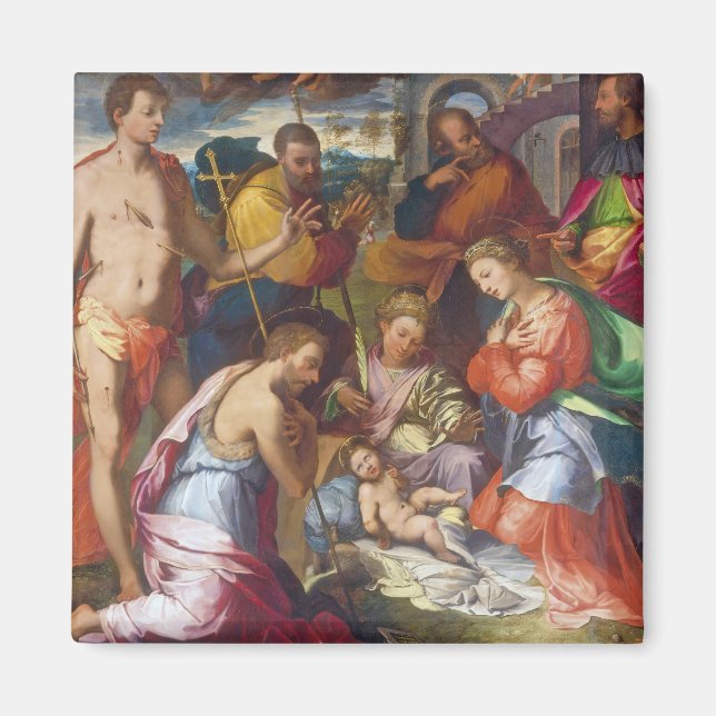 Aimant La Nativité, 1534 (huile sur panneau) (Devant)