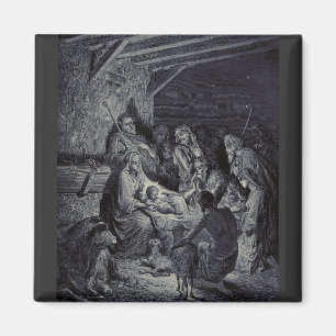Aimant La Nativité par Gustave Doré Encre victorienne de 