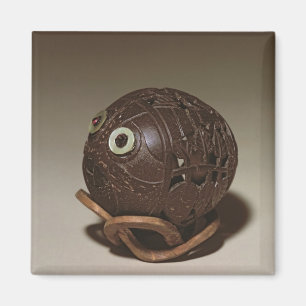 Aimant La noix de coco a sculpté dans un visage, c.1895