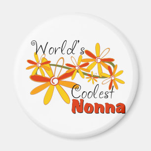 Aimant La Nonna la plus cool du monde floral