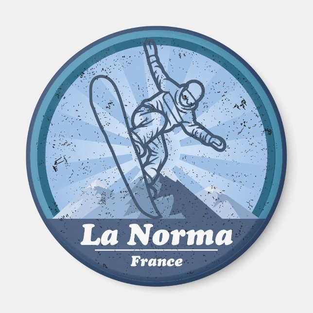 Aimant La Norma Station de ski - Snowboard (Devant)