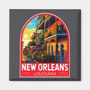 Aimant La Nouvelle-Orléans Louisiane Voyage Art Vintage 