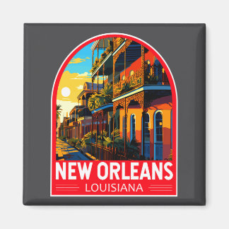 Aimant La Nouvelle-Orléans Louisiane Voyage Art Vintage