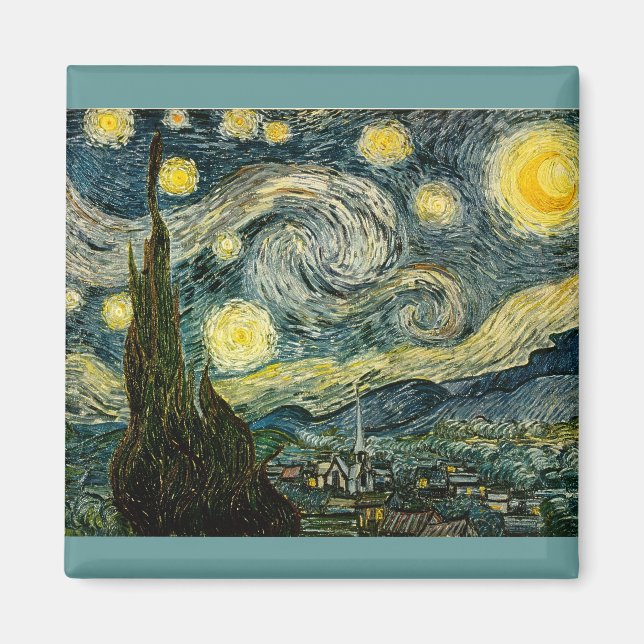 Aimant La nuit étoilée de Vincent van Gogh (1889) (Devant)
