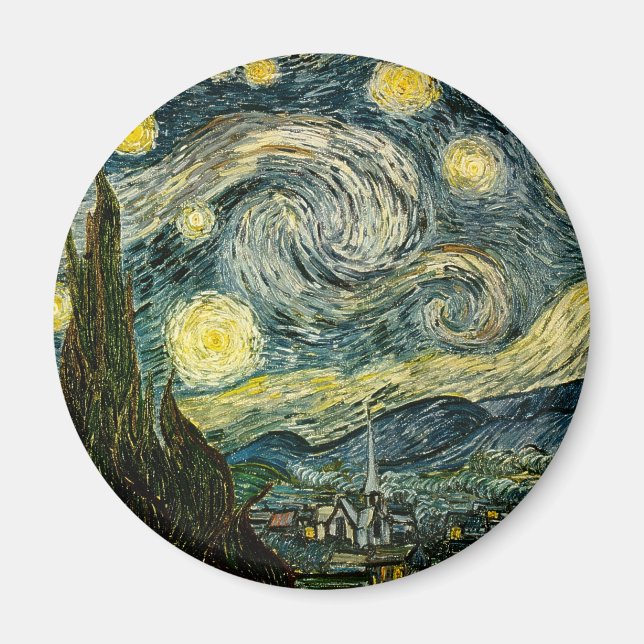 Aimant La nuit étoilée de Vincent van Gogh (1889) (Devant)