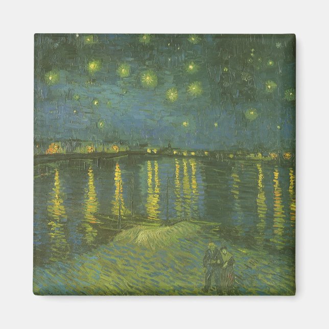 Aimant La nuit étoilée sur le Rhône par Vincent van Gogh (Devant)
