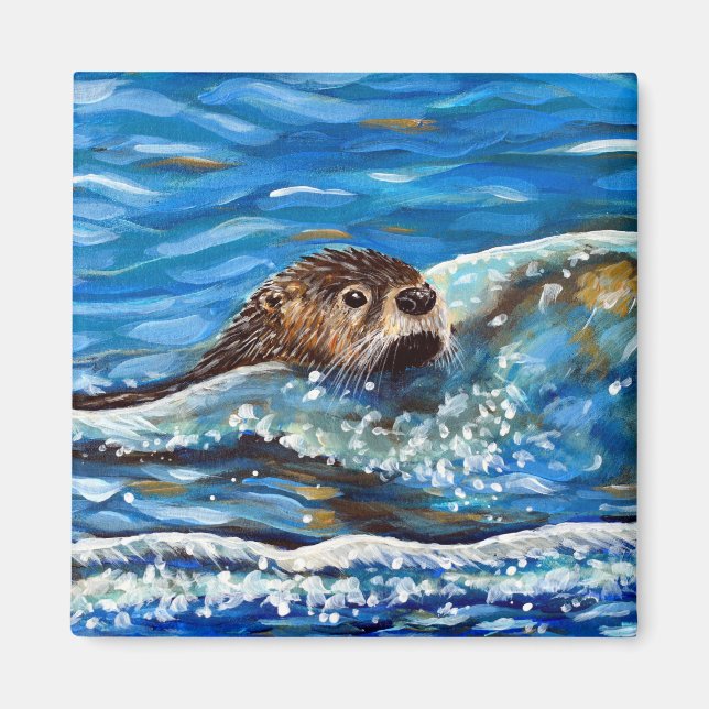 Aimant La Otter dans la peinture de la mer (Devant)
