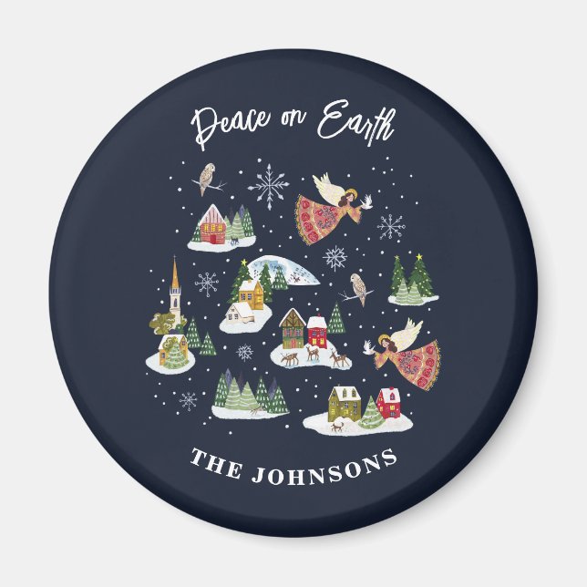 Aimant La Paix des Anges sur Terre Noël (Devant)